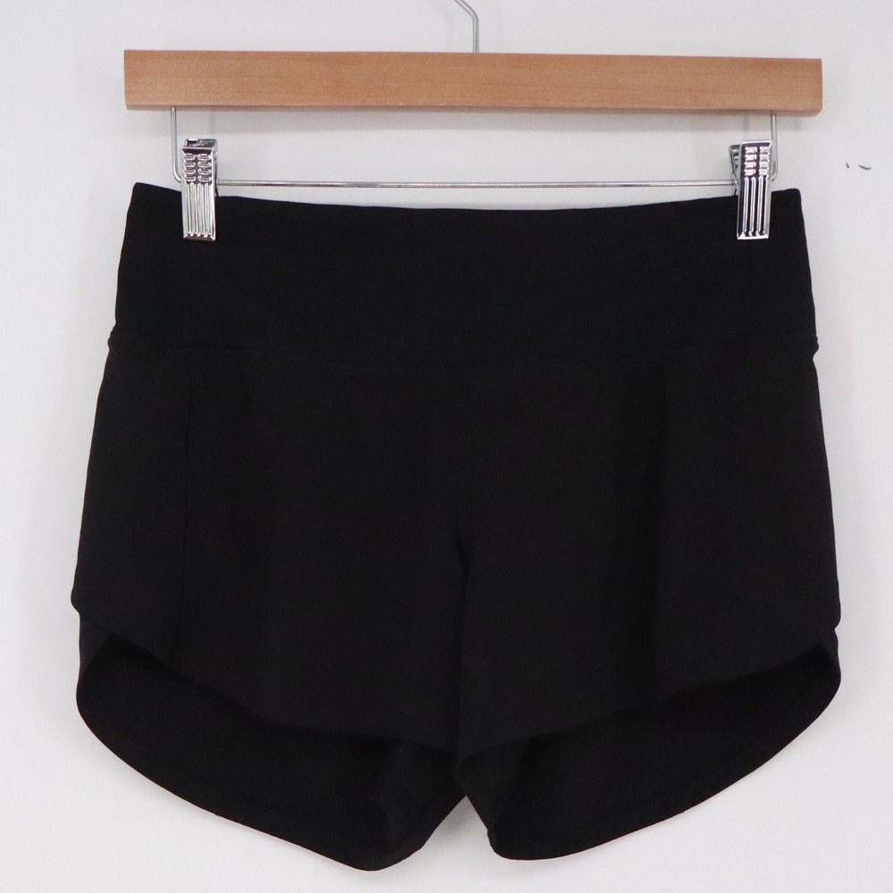 Lululemon Shorts Womens 4 Speed Up Mid-Rise 4" Black Athletic Running Excellent